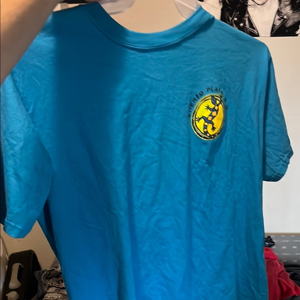 Blue T-Shirt with Yellow Graphic